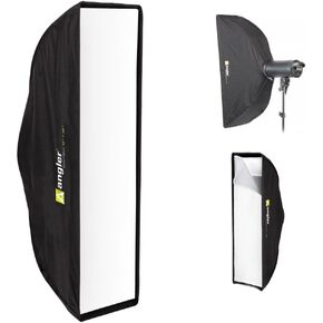 Angler Boombox Strip Softbox (12 x 36 in) w/Bowens Mount – Versatile Lighting Solution for Monolights, Strobes, and LEDs – Features Silver Interior, Deflector Plate, Removable Diffuser, Optional Grid