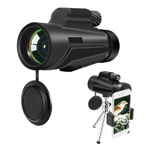 Monocular Telescope,12x50 High Defination Monocular with Smartphone Holder & Tripod for Adults Kids Scope Bird Watching Hunting Camping Hiking Travel Scenery