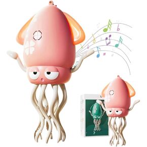 Magic Dancing Octopus Toy - Electric Dancing Octopus Toy, Crazy 8-Leg Auto- Crawling Automatic Obstacle Sensor Toys with LED Lights & Music, Self-Navigating (Yellow)