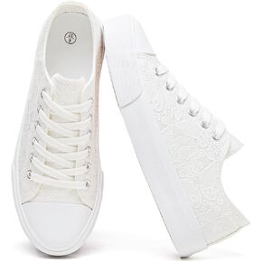yageyan Womens White Tennis Shoes Low top Canvas Sneakers Women Fashion Shoes for Walking Casual Canvas Comfortable