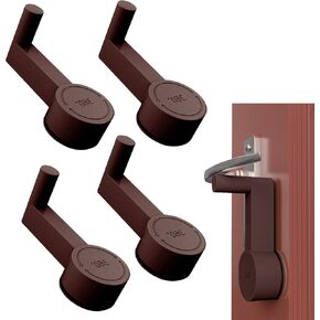 Door Lever Lock，Child Proof Safety locks for doors，Keep Baby Safe, Prevent Pets Open the Doors，Press Rotation Operation (Coffee 4p) in Saudi Arabia