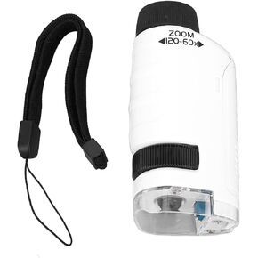 Portable Microscope HD Optical Lens Anti Dazzling Handheld Pocket Microscope 60-120X for Daily Observation Catch Record