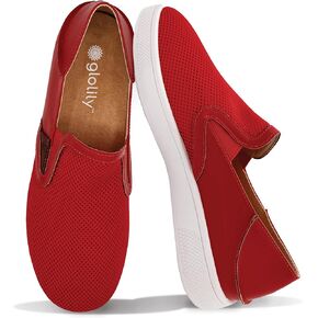 Glolily Ava Breeze Women's Slip-On Sneakers, Casual Everyday Shoes, Slip-in Heel & Breathable Mesh, Lightweight & All-Day Orthotic Arch Comfort Insole