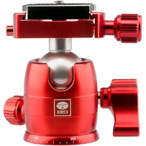 Sirui B-00 Aluminum Mini Ball Head with TY-C10 Plate, 11 lb Capacity, Red