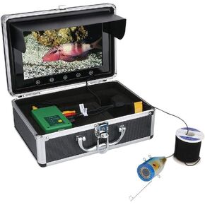 10 Inch 1000TVL Fish Finder Underwater Fishing Camera with 15PCS White LEDs, 30M Cable for Ice, Sea, River Fishing(15m)