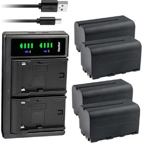 Kastar NP-F750 / NP-F770 LTD2 USB Battery Charger Compatible with FEELWORLD FW759 7", FW760 7", FW1018V1 10.1", FW1018SPV1 10.1", F5 PRO 5.5 INCH Touch Screen DSLR Camera Field Monitor