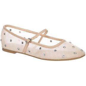 Michael By Michael Shannon Miller - Women's Dressy Mesh Rhinestone Mary Jane Ballet Flats
