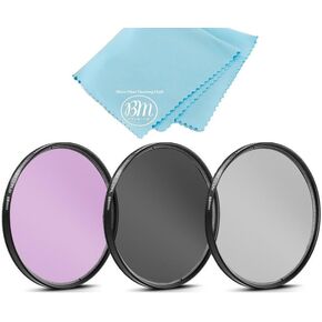 58mm 3 Piece Filter Set (UV-CPL-FLD) for Canon Vixia HFG10, HF G40, HF G50, HF G60, HFS21, HFS30, HFS100, HFS200, XA10, XA20, XA25, XA40, XA45, XA50, XA55, XF100, XF105, XF605, XF705 Camcorders ​
