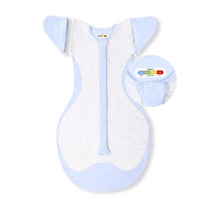 BABELIO Newborn Swaddle with Zipper Sleeves Transitional Baby Swaddle 3-6 Months Temp-Sensing Breathable Sleep Sack Light Gray