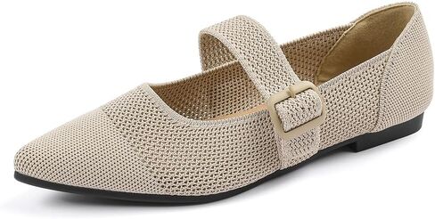 Semwiss Women's Mary Jane Flats Pointed Toe Ballet Flat Breathable Comfortable Dressy Casual Office Shoes with Adjustable Strap Design in Kuwait