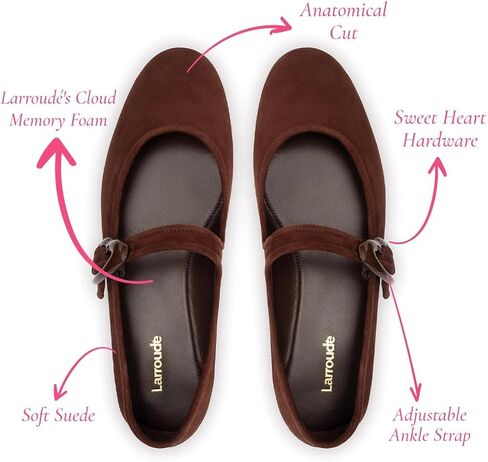 Larroudé Verona Ballet Flat في جلد الغزال البني in Saudi Arabia
