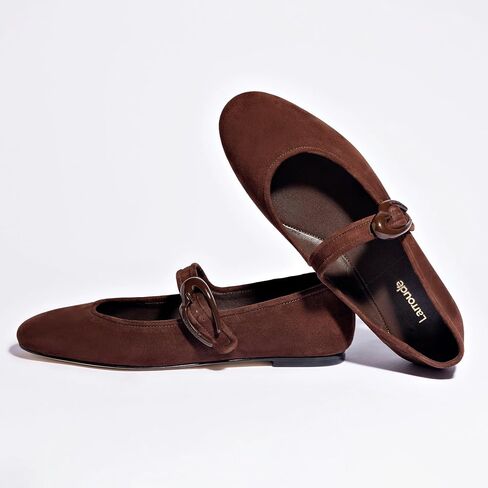 Larroudé Verona Ballet Flat في جلد الغزال البني in Saudi Arabia