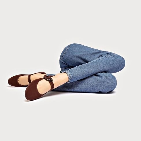 Larroudé Verona Ballet Flat في جلد الغزال البني in Saudi Arabia