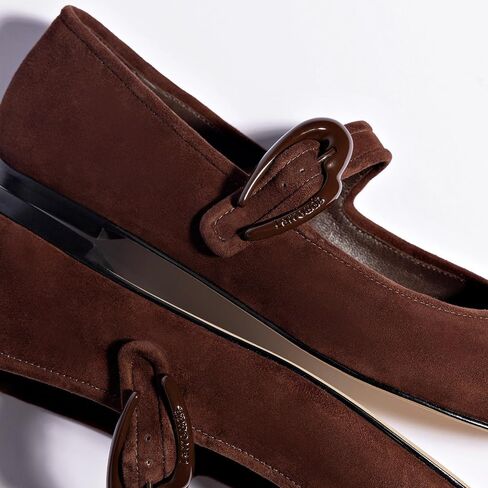 Larroudé Verona Ballet Flat في جلد الغزال البني in Saudi Arabia