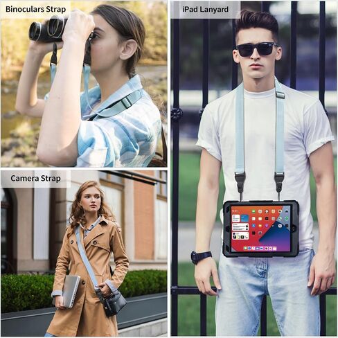 FIEIL Adjustable Shoulder Straps, Universal IPad lanyard, Silicone Padded Camera Strap with Quick Release Buckle, Comfort Neck Strap for Cameras, iPads, Tablet Case, Binoculars (Fluorescent Green) in Saudi Arabia