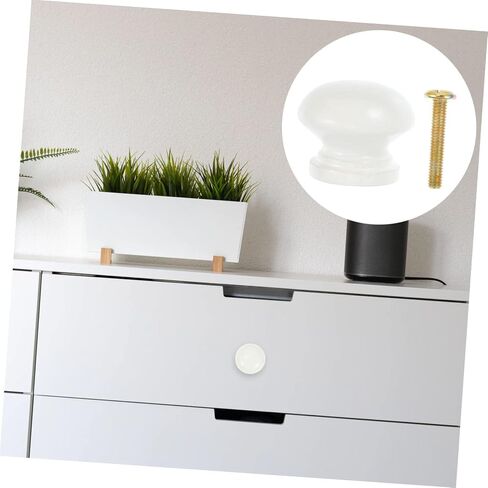 12pcs Elegant Round Wooden Handle Knobs Drawer Pulls Screw-in Cabinet Pull Handles for Kitchen Wardrobe Cupboard in Saudi Arabia