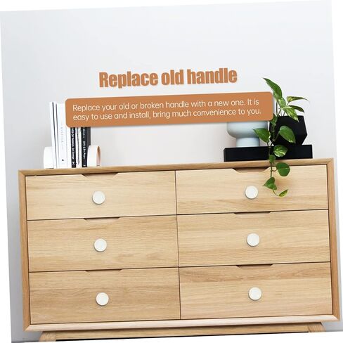 12pcs Elegant Round Wooden Handle Knobs Drawer Pulls Screw-in Cabinet Pull Handles for Kitchen Wardrobe Cupboard in Saudi Arabia
