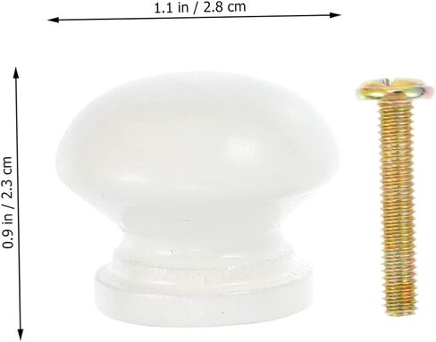 12pcs Elegant Round Wooden Handle Knobs Drawer Pulls Screw-in Cabinet Pull Handles for Kitchen Wardrobe Cupboard in Saudi Arabia