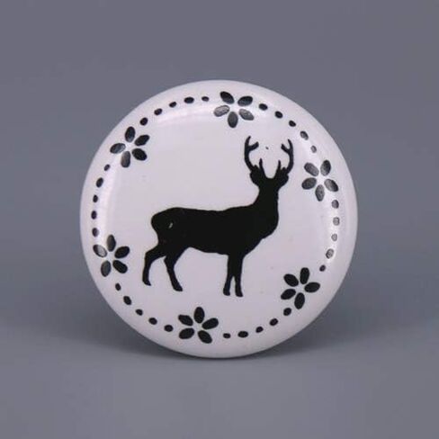 1x White Ceramic Drawer Knobs Children Door Handle Porcelain Cabinet Knobs Kid Dresser Knob Cute Cupboard Pull - (Color: H) in Saudi Arabia