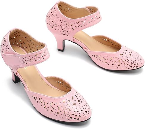 Women's Vintage Mary Janes Shoes Comfortable Oxford Cutout Low Kitten Heels Closed Toe Dressy Office Work Pumps in Saudi Arabia