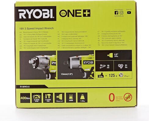 RYOBI R18IW3-0 18V ONE+ Cordless 3-Speed Impact Wrench (Body Only) in Saudi Arabia
