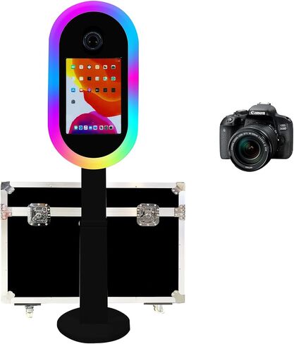 Portable Photo Booth for iPad 10.2 10.9 11 12.9 Inch Support Multiple Camera Models, 2 in 1 Stand for iPad Photo Booth with Airplane Case for Party Wedding. (White, Full Set) in Saudi Arabia