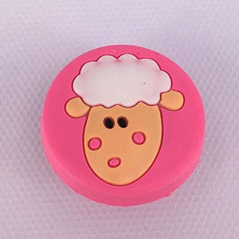 1x Decorative Drawers Pulls/Dresser Knobs/Chest Knobs for Kids and Nursery Rooms Safe Rubber material - (Color: Pink Flower) in Saudi Arabia