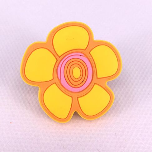 1x Decorative Drawers Pulls/Dresser Knobs/Chest Knobs for Kids and Nursery Rooms Safe Rubber material - (Color: Pink Flower) in Saudi Arabia