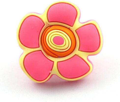 1x Decorative Drawers Pulls/Dresser Knobs/Chest Knobs for Kids and Nursery Rooms Safe Rubber material - (Color: Pink Flower) in Saudi Arabia
