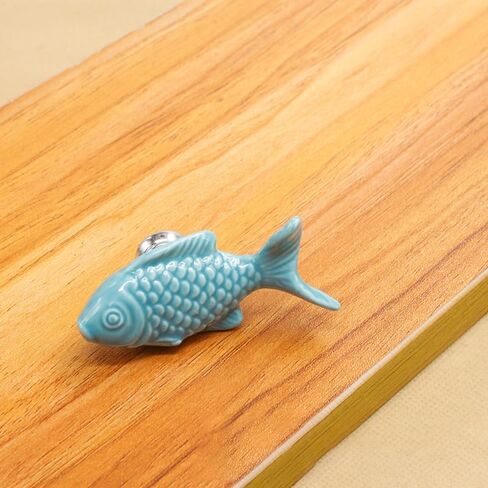 Children Drawer Knobs Fish Shape Ceramic Handles for Kids Room Kitchen Cabinet Handles Cupboard Knobs Furniture Hardware - (Color: B) in Saudi Arabia