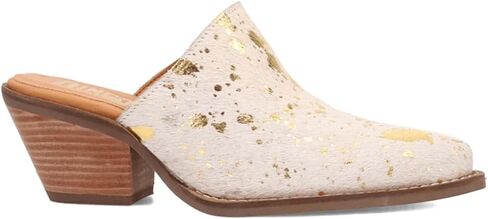 Dingo Womens Cash Cow Round Toe Slip on Mule أحذية غير رسمية منتصف الكعب 2-3 " - الذهب in Saudi Arabia