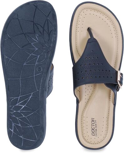 Womens Flat Memory Foam Slippers/Flip-Flops Fashion Stylish Casual Comfortable Diabetic Orthopedic Lightweight Synthetic Slip-on Sandals with Adjustable Buckle for Girls/Ladies D-609 in Saudi Arabia