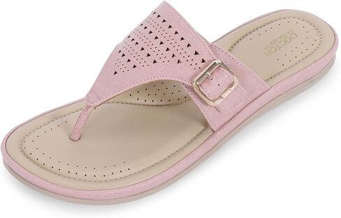 Womens Flat Memory Foam Slippers/Flip-Flops Fashion Stylish Casual Comfortable Diabetic Orthopedic Lightweight Synthetic Slip-on Sandals with Adjustable Buckle for Girls/Ladies D-609 in Saudi Arabia