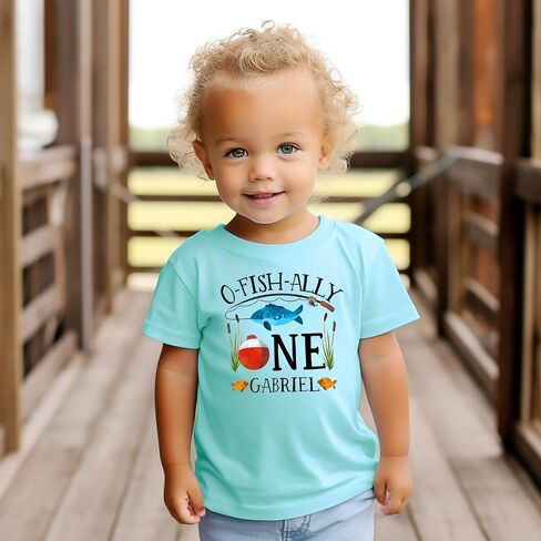 Custom Name Personalized O-Fishally One 1st Birthday Fishing Outfit for Baby Boys in Saudi Arabia