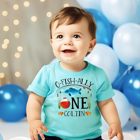 Custom Name Personalized O-Fishally One 1st Birthday Fishing Outfit for Baby Boys in Saudi Arabia