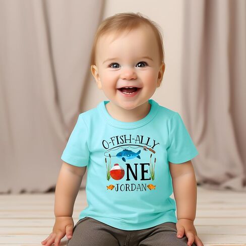 Custom Name Personalized O-Fishally One 1st Birthday Fishing Outfit for Baby Boys in Saudi Arabia