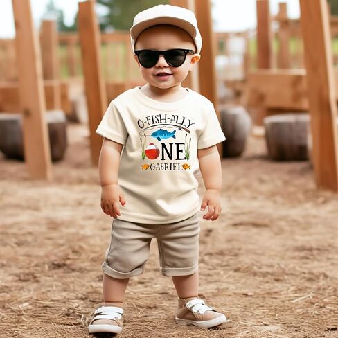 Custom Name Personalized O-Fishally One 1st Birthday Fishing Outfit for Baby Boys in Saudi Arabia
