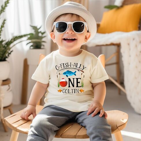 Custom Name Personalized O-Fishally One 1st Birthday Fishing Outfit for Baby Boys in Saudi Arabia