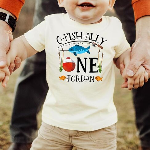 Custom Name Personalized O-Fishally One 1st Birthday Fishing Outfit for Baby Boys in Saudi Arabia