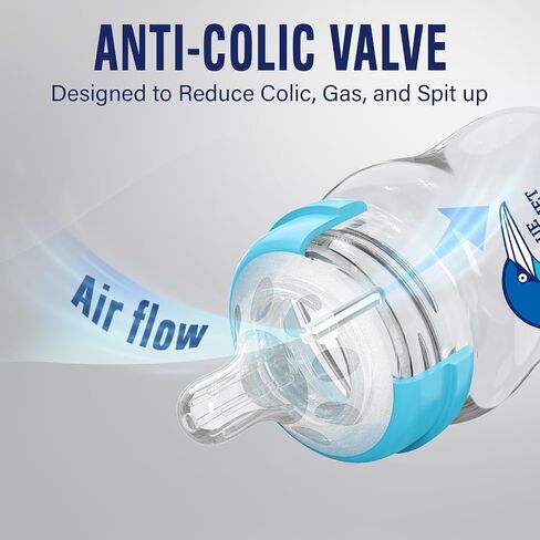 Multipurpose Anti-Colic Glass Baby Bottles with Slow Flow and Natural Flow Nipples, Breast Milk Collection and Storage Bottles, Wide-Neck Breast Pumps Compatible, 6-Pack (8oz) in Saudi Arabia