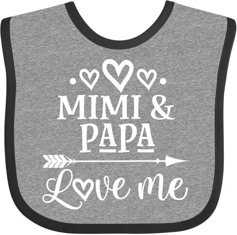 inktastic Mimi and Papa Love Me for Grandchild Baby Bib in Saudi Arabia