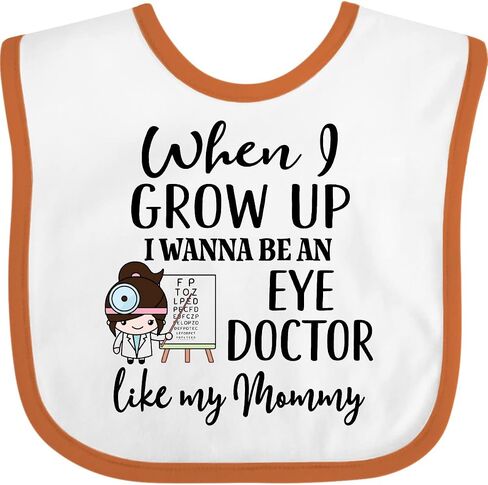 inktastic Future Eye Doctor Like Mommy Optometrist Baby Bib in Saudi Arabia