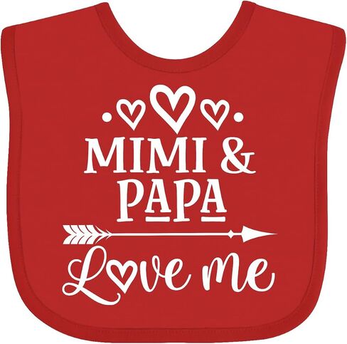 inktastic Mimi and Papa Love Me for Grandchild Baby Bib in Saudi Arabia