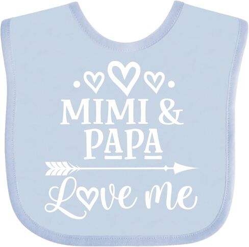 inktastic Mimi and Papa Love Me for Grandchild Baby Bib in Saudi Arabia