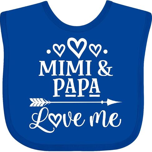 inktastic Mimi and Papa Love Me for Grandchild Baby Bib in Saudi Arabia