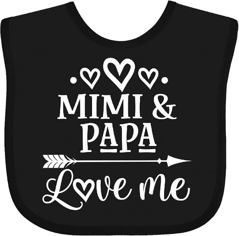 inktastic Mimi and Papa Love Me for Grandchild Baby Bib in Saudi Arabia