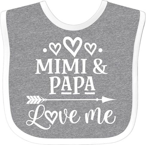 inktastic Mimi and Papa Love Me for Grandchild Baby Bib in Saudi Arabia