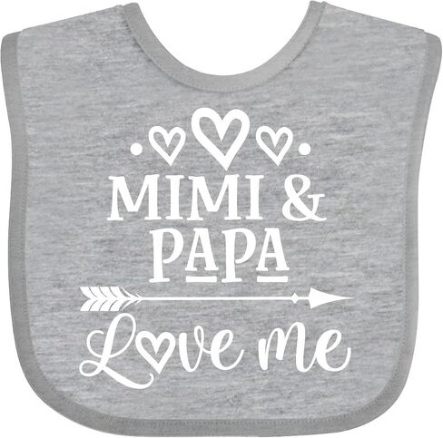 inktastic Mimi and Papa Love Me for Grandchild Baby Bib in Saudi Arabia