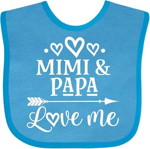 inktastic Mimi and Papa Love Me for Grandchild Baby Bib in Saudi Arabia
