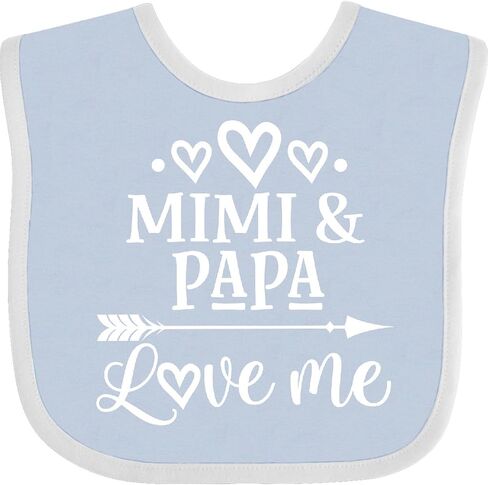 inktastic Mimi and Papa Love Me for Grandchild Baby Bib in Saudi Arabia